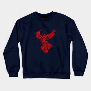 Mythical Phoenix Creature In Flight Artistic Illustration Red Crewneck Sweatshirt